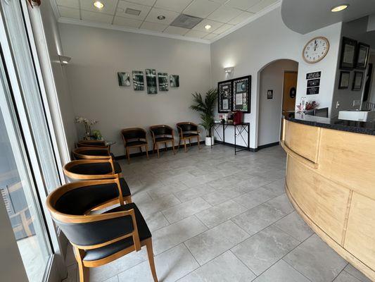 This is our lovely waiting room where our staff will greet you and assist you in whatever you need!