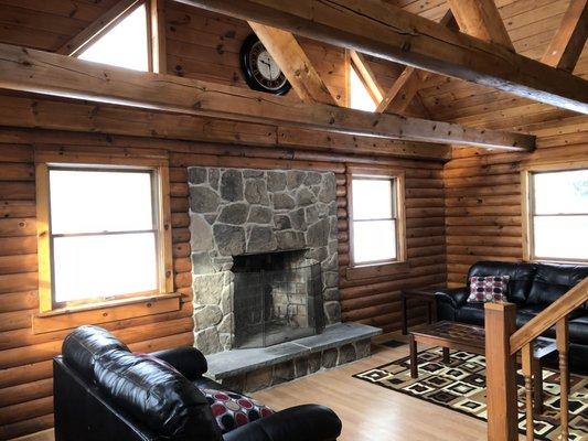 Living room with fireplace