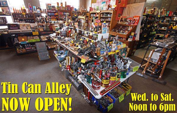 Now Open in a 1950's Longview Gas Station! The Lube Rack is piled high with treasures! Open 4 days a week from Wednesday to Saturday.