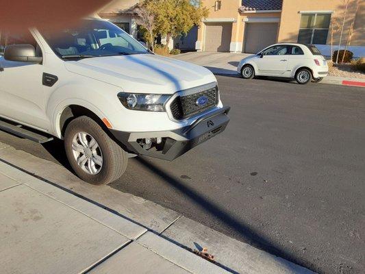 2019 Ford Ranger w/ installed bumper