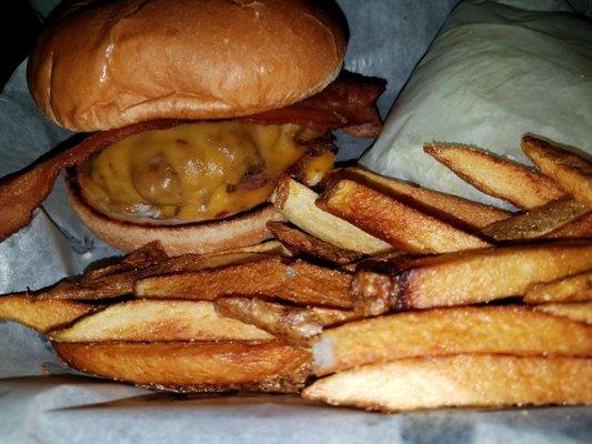 My quarter-pound burger with cheddar & bacon