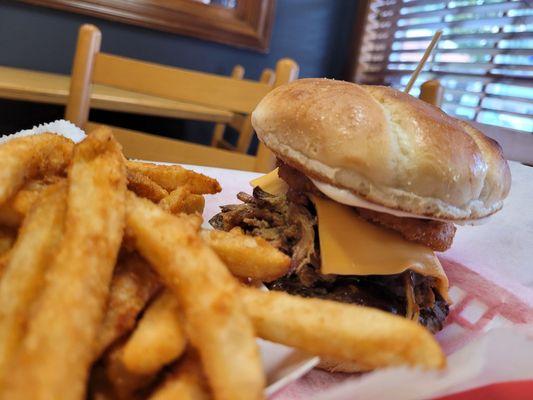 Smokehouse burger and fries