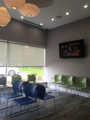 The waiting room -- TV's & video games to keep you entertained while you wait.