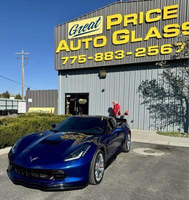 Chevy Corvette windshield replacement excellent job!