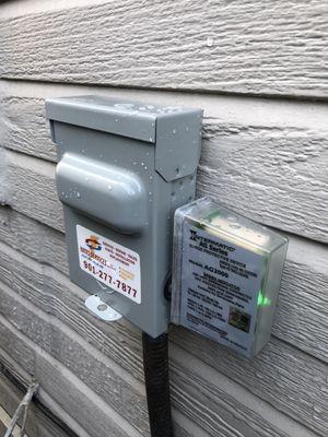 Ac condenser unit power surge protection installed.