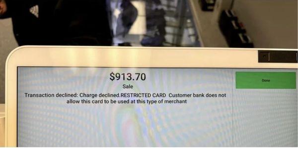 Legally permitted purchase at a gun store... rejected by Forcht Bank who doesn't approve. This is your country... or is it?