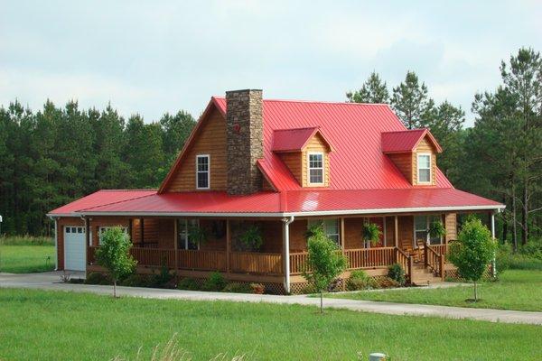 Tuff-Rib Metal Roofing - Bright Red