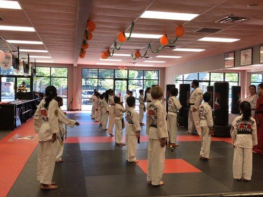 10/17/2017 Mini karate kids have testing to get a new belt today so