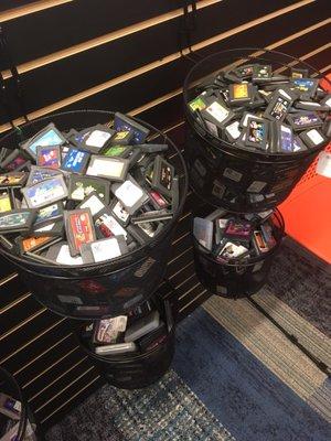 Buckets of Game Gear and Gameboy games