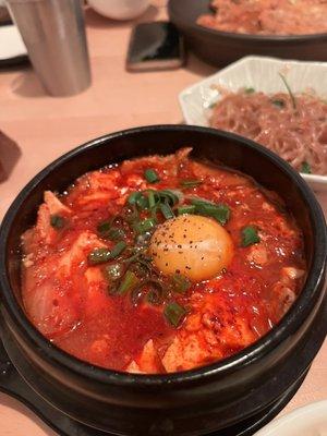 Pork kimchi tofu soup