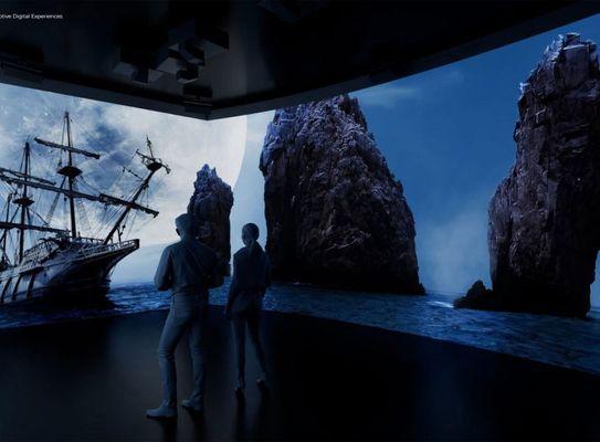 Embark on 'The Arctic Ghost Ship' adventure--sip cocktails with Captain Flint McGreggor while 5D effects and stunning 360° visuals!