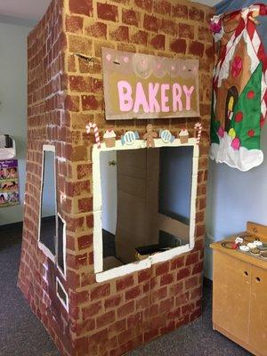 Our teacher has all sorts of great ideas and materials for fun special themes, like our bakery.