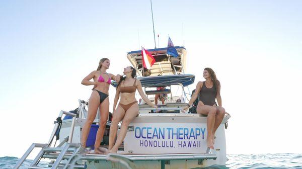 Guests enjoy their Private Charter on Ocean Therapy