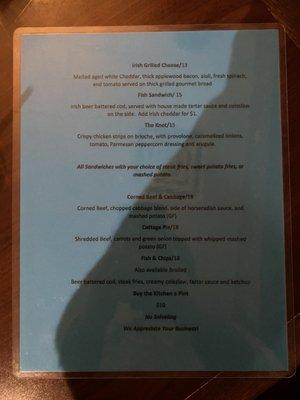 Menu (side 2)