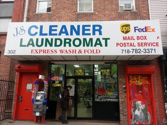 JS Laundromat & Cleaners Storefront at 302 Bedford Avenue in Williamsburg