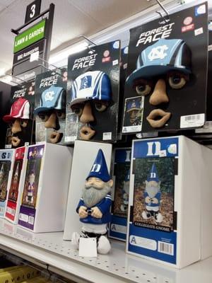 Collegiate gnomes and forest faces.