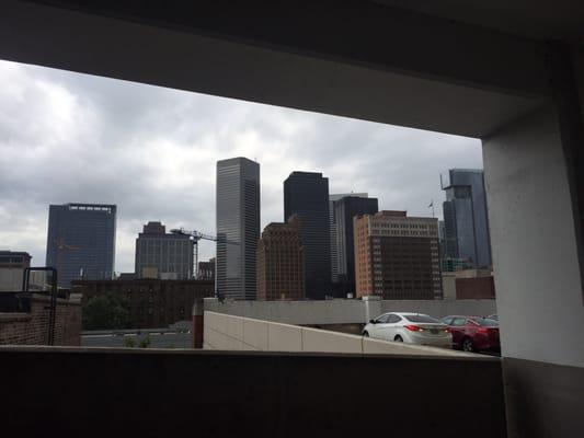 Pic of Downtown #Houston from #Jury Assembly parking garage.  It's nice to see some building #construction going on.