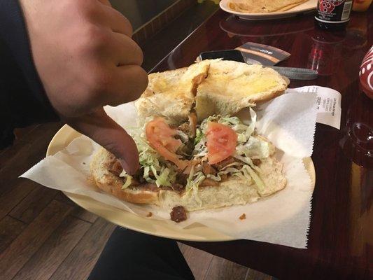 Ate fucking potato torta because they had no beef.