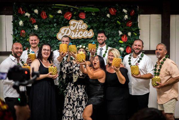 Bridal party pineapple cheers