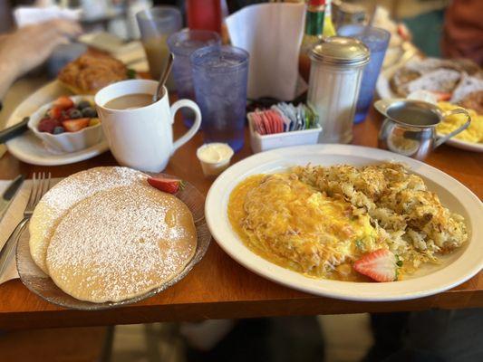 Denver Omelette, side of pancakes