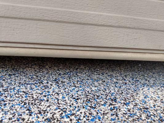 Electric blue epoxy garage floor