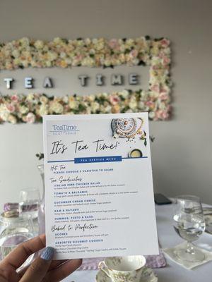 High tea menu