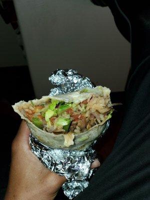 Vegan burrito with avacado