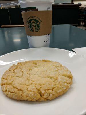 Chai latte and liw fat zero calorie sugar cookie!