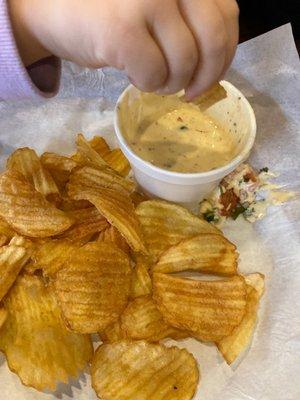 Homeamde Chips and Queso - yum!