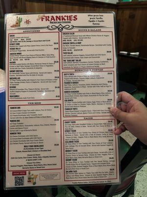 Menu side 2