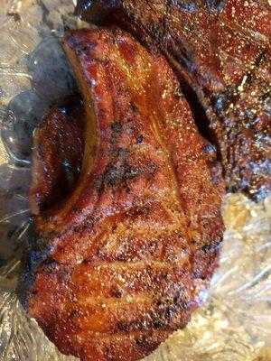 Smoked pork chop.