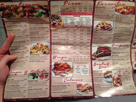 Inside of their menu