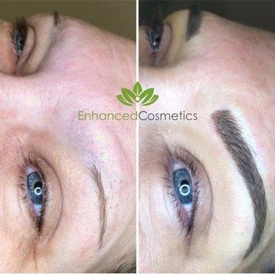 Before and after microblading