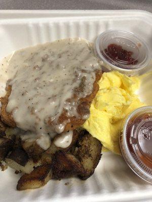 Chicken fried steak breakfast