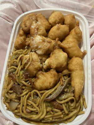 Sweet and sour chicken  Lo mein