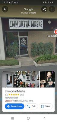 Google Image Of Immortal Masks entrance.