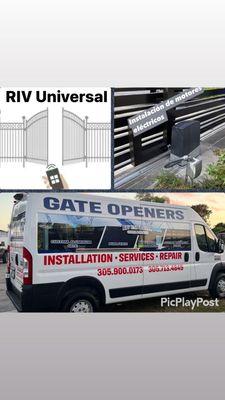 Installation of electric motors for automatic gates