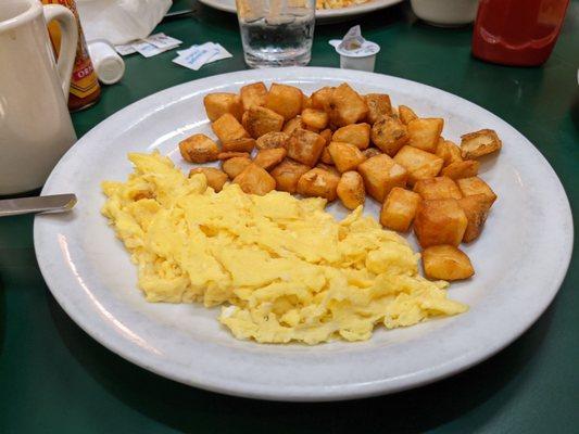 Waffle Combo - Scrambled eggs and skillet potatoes