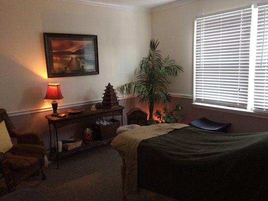 Soothing ambiance in massage room