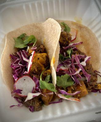 Miso Braised Beef Tacos