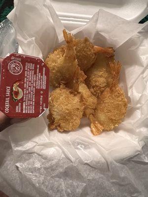 Side of fried butterfly shrimp