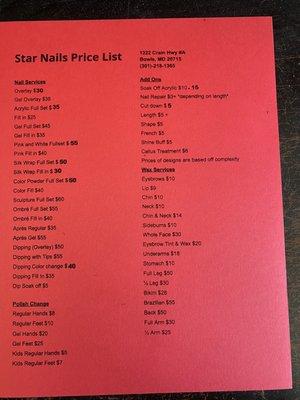 Price list as of March2022