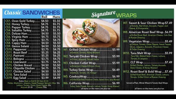 Wraps and Cold Sandwiches