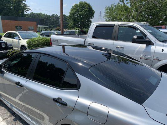 Gloss black roof wrap!