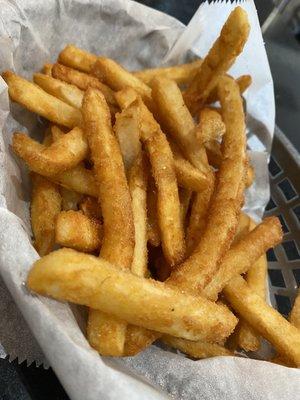 "frozen" battered fries - hot & crispy though