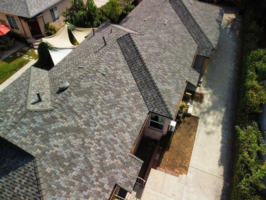 Drone photo of a full shingle replacement we  did.