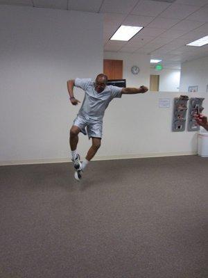 This gentleman initiated care in a wheelchair and left jumping for joy!