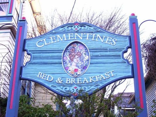 Clementines Bed & Breakfast sign