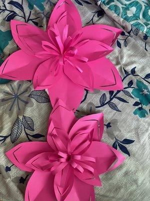 Hot pink set of two flowers for decor $20