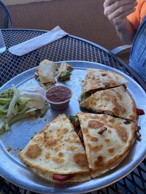 Azteca quesadillas-chicken.Very good!